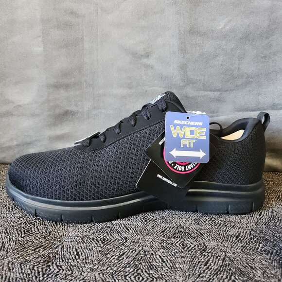 Skechers Work Flex Advantage Slip Resistant Men's WIDE 11.5 Black Shoes NIB - Picture 4 of 6